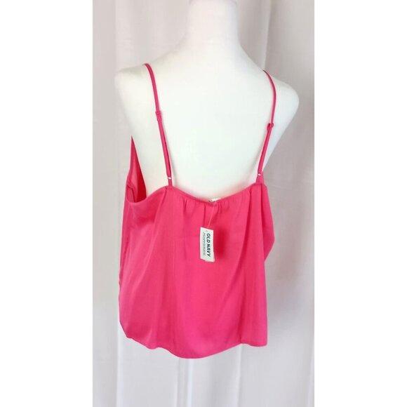 Old Navy Bright Pink Relaxed Fit Adjustable Strap Tank Top Size XL New Tags - Picture 7 of 8